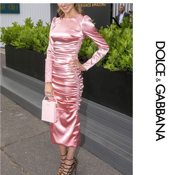 Dolce & Gabbana Dresses & Skirts - Dolce & Gabbana Dress New With Tags Pink Satin Silk Gown  42 6 Cocktail Medium